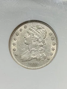 NGC AU58 1831 CAPPED BUST QUARTER SMALL SIZE QUARTER BRIGHT WITH GREAT LUSTER - Picture 1 of 3