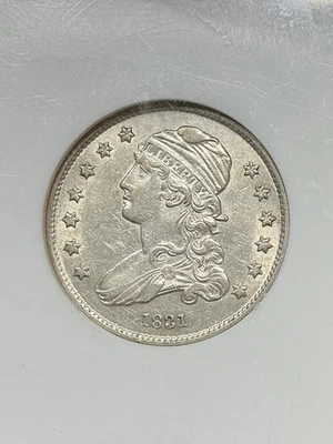 NGC AU58 1831 CAPPED BUST QUARTER SMALL SIZE QUARTER BRIGHT WITH GREAT LUSTER - Image 1 of 3