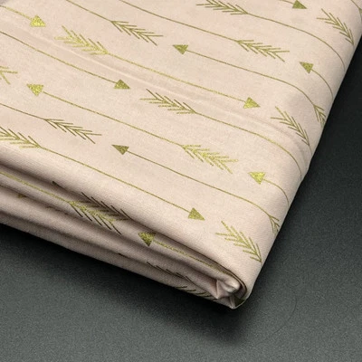 Michael Miller Cotton Fabric Pink with Gold Arrows Gold Metallic - Image 1 of 4