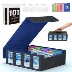 4-Row Trading Card Storage Box, Bulk Cards Case for 3200+ Mtg tcg Magic Playi... - Picture 1 of 6