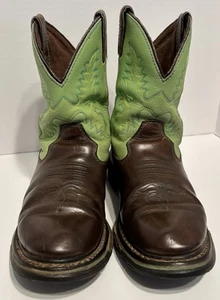 Rocky Western Cowboy & Cowgirl Women’s Size 9 Boots Brown And Green Outdoors - Picture 1 of 6