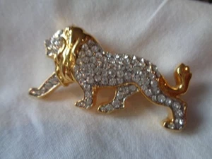 Broche de joyería vintage firmado por diseñador MG MG LION - Imagen 1 de 4