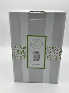 Scentsy Let It Snow! Wax Warmer Winter Snowman White Mason Jar Retired - NEW - Picture 1 of 7
