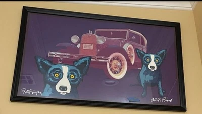 George Rodrigue Perro Azul "Louisiana Perro Azul Hombre" Impresión Firmado Prueba de Artista Foto 1 de 2