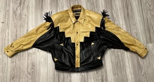VTG Marc Buchanan Pelle Pelle Leather Jacket, Gold/Black, Men’s Large RARE - Picture 1 of 16
