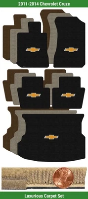 Juego de alfombrillas de lujo personalizadas para Chevrolet Cruze 2011-2014 con logotipo (5 piezas) #CKA Foto 1 de 4