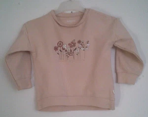 Sweatshirt Langarm altrosa mit Blumendruckbild Gr. 74/80 - Bild 1 von 1