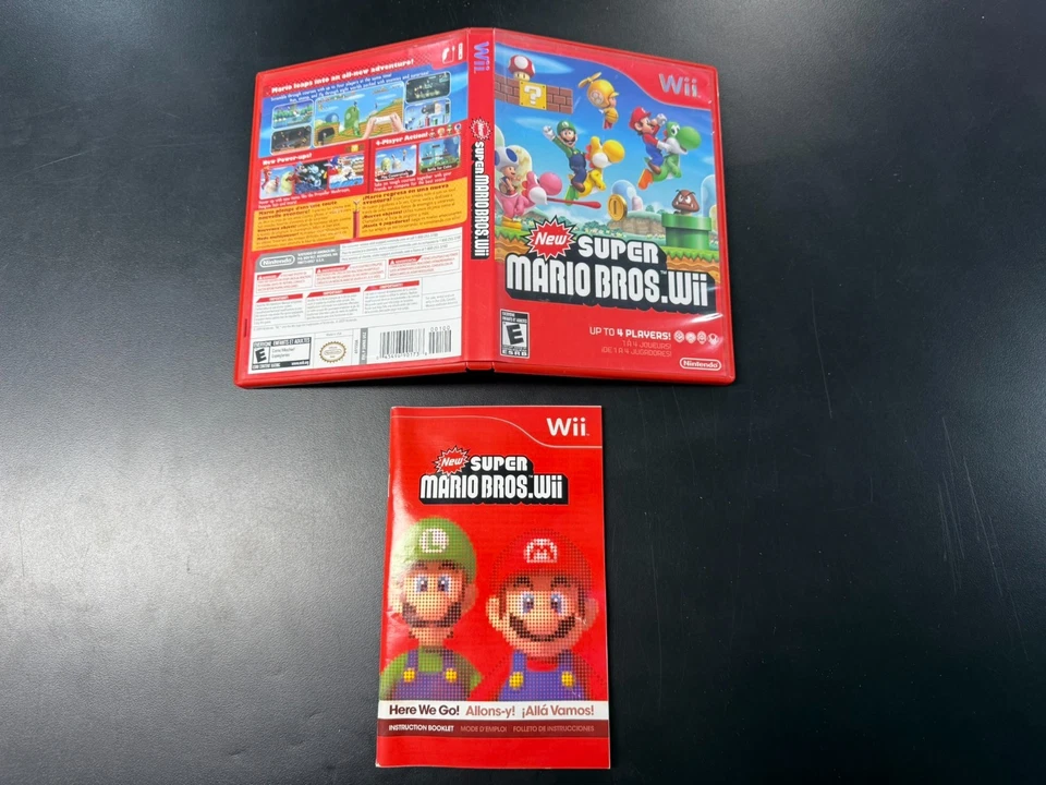 New Super Mario Bros. Wii ONLY Case, Cover Art & Instructions Nintendo Wii - image 1 of 4