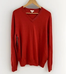 Gap Kaschmirmischung Herren Pullover Medium Langarm Pulli V-Ausschnitt rot orange - Bild 1 von 5
