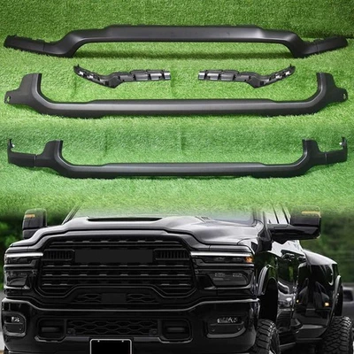 For RAM 2500 3500 4500 2019-24 Front Bumper Upper Lower Grille Molding Trim BLK - Image 1 of 4
