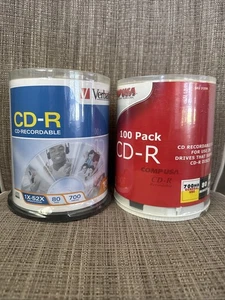 Verbatim / CompUSA CD-R 100 Packs 700mb 48x 52x 80 Min - NEW Sealed 200 Discs - Afbeelding 1 van 2