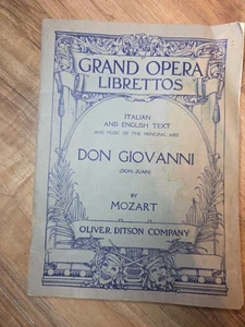 VTG Grand Opera Librettos The Story of Don Giovanni by Mozart  (Don Juan) - Foto 1 di 3