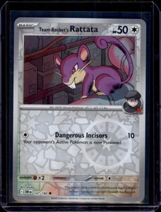 Team Rocket's Rattata SV10: Destined Rivals Pokémon 147/182 Reverse Holo NM+ - Picture 1 of 2