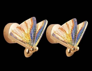 Applique da Parete LED Farfalla, Luci Art Decò Vintage, Multicolore Confezione da 2 - Foto 1 di 12