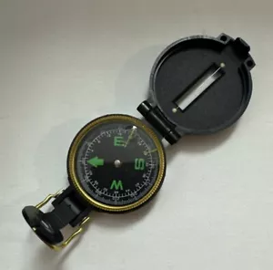 Engineer Lensatic Compass Academy Japan W/ Glow in The Dark hands Used Plastic - Picture 1 of 4