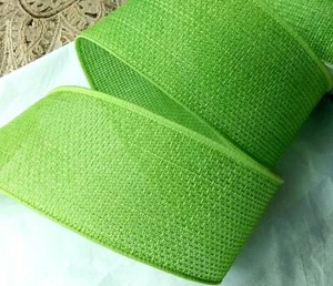 Spring Green 2.5" by 2 yd Wired Edge Med-Full Bodied Faux Burlap Summer Country - Picture 1 of 6