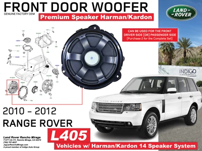ALTAVOZ PUERTA DELANTERA LAND ROVER WOOFER RANGE ROVER 10-12 LR018047 OEM Foto 1 de 2