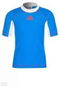 adidas Kids Aqua Wear BK Rash Guard Age 2/3, 3/4 Blue RRP £18 Brand New F77423 - Picture 1 of 1