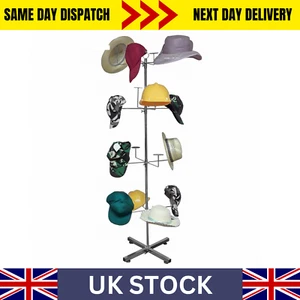 Hat Stand 16 Milinery Arm 4 Tier Fashion Cap Wig Retail Display (J13+Castors) - Picture 1 of 11