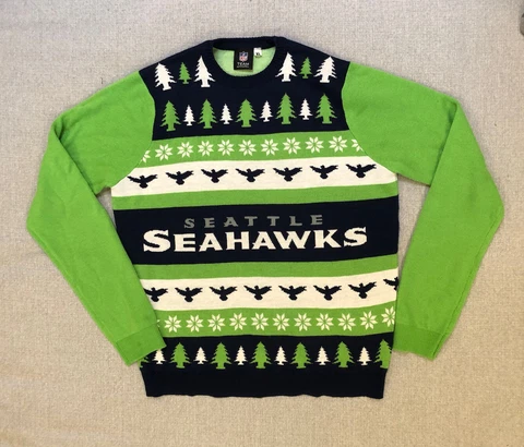 Seattle Seahawks Ugly Sweater Men’s XL Christmas Holiday NFL Team Apparel Cover