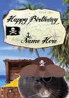 pb&fd68 Gerbil Rat Fun Cute Pirate Personalised Birthday card any occasion