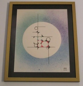 KDS SIGNED MID CENTURY MODERN PAINTING ABSTRACT DRAWING MODERNISM VINTAGE 1979 - Picture 1 of 6