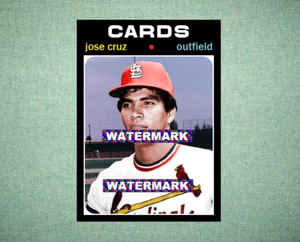 Carta artistica baseball personalizzata stile Jose Cruz St Louis Cardinals 1971 - Foto 1 di 2