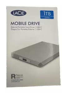 LaCie Mobile Drive 1TB External USB 3.1 Gen 2 Portable Hard Drive - Silver Moon - Picture 1 of 2