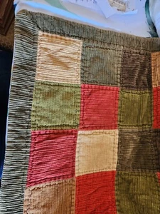 Coperta vintage Woolrich patchwork velluto a coste trapuntata doppia misura autunno 90 x 64 - Foto 1 di 6
