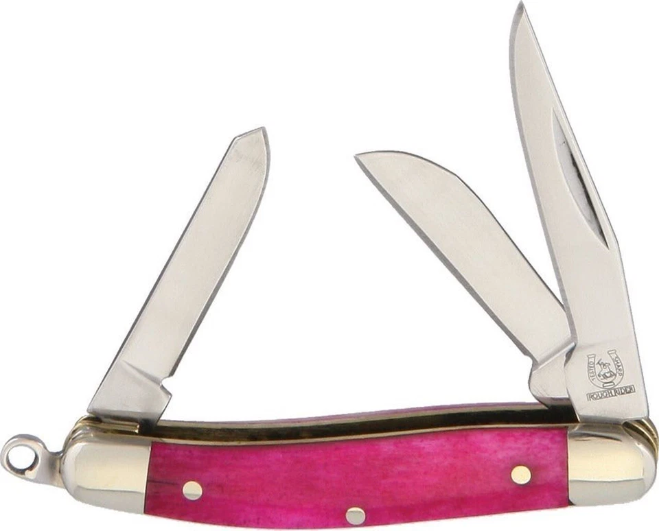 Navaja de bolsillo Rough Rider Tiny 2" rosa hueso liso ganadero con lazo de cordón RR840 Foto 1 de 1