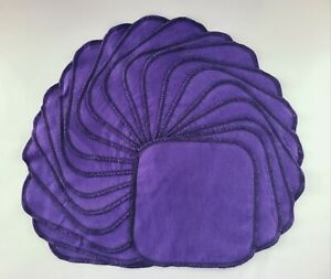 Cloth Wipes 20 Flannel 8" Purple Reusable TP Baby Family Napkin 1 or 2 Ply