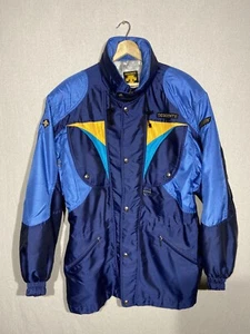 VINTAGE 90’s DESCENTE Ski Jacket Men’s Large Blue Yellow & Teal Retro EUC - Picture 1 of 13