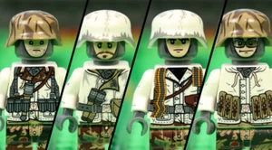 4 x WW2 German winter soldiers. NOT LEGO.  Battle of the Bulge set - Imagen 1 de 6