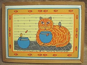 SELTEN 1992 KITTY KATFISH gerahmte Fliese von Taylor & NG San Francisco - Bild 1 von 7
