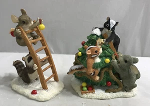 "TRIM A TREE" Charming Tails 2 Stück ~ Tierfreunde Deko Figur in Box - Bild 1 von 12