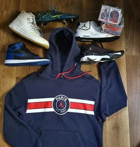 Jordan Paris Saint Germain psg Hoodie Champions League Blue Football Mens Medium - Picture 1 of 8