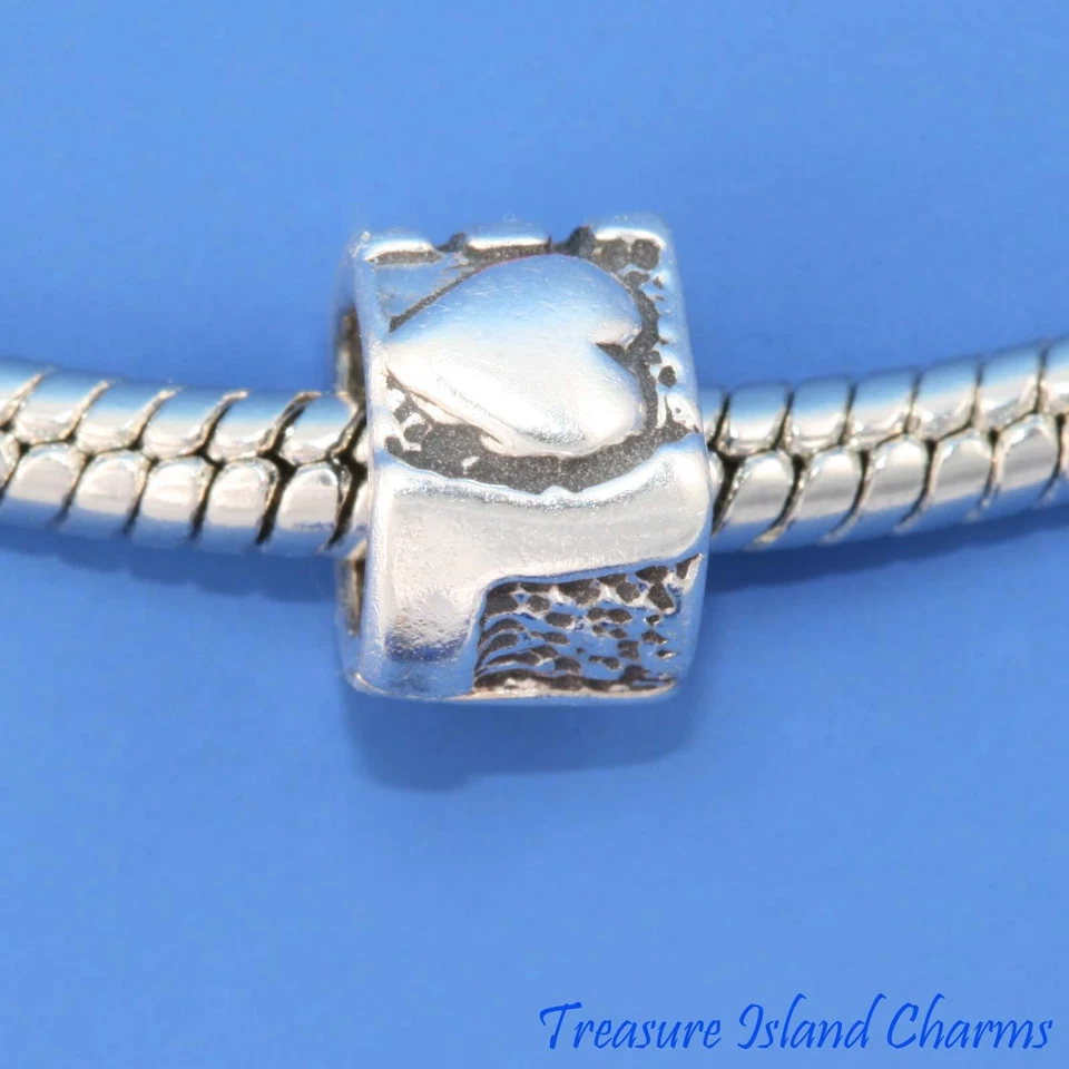 Love 925 Solid Sterling Silver European Spacer Bead Charm Euro - Image 1 of 1