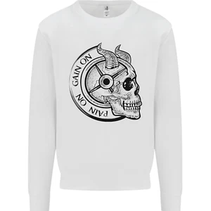 No Pain No Gain Devil Skull Gym Training Herren Sweatshirt Pullover - Bild 1 von 3