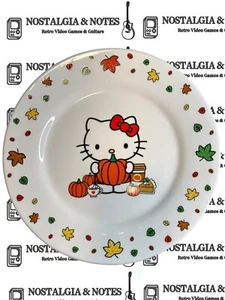 Hello Kitty Halloween Plate Pumpkin Fall 8 Inch Ceramic - Picture 1 of 2