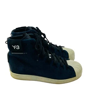 Y-3 Yohji Yamamoto Blue Suede High Top Sneaker Shoes Mens Size 7 - Picture 1 of 8
