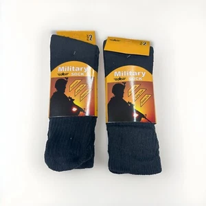 4 Pairs Men's Army Military Boot Socks Combat Hiking Diabetic Size 10-13 Black - Picture 1 of 9