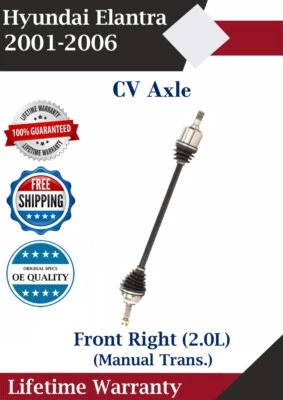 New OE Front Right CV Axle For 2001-2006 Hyundai Elantra 2.0L Manual Trans. - Image 1 of 4