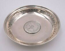 Silver Middle Eastern Serving Dish with Coin (#8131)