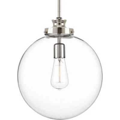 Progress Lighting Penn Collection 12 in. 1-Light Polished Nickel Large Farmhouse - Image 1 of 4