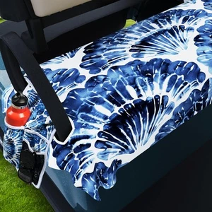 AQQA Golf Cart Seat Covers, Tropical 55"x 32"-1PCS, Blue Shells - Picture 1 of 8