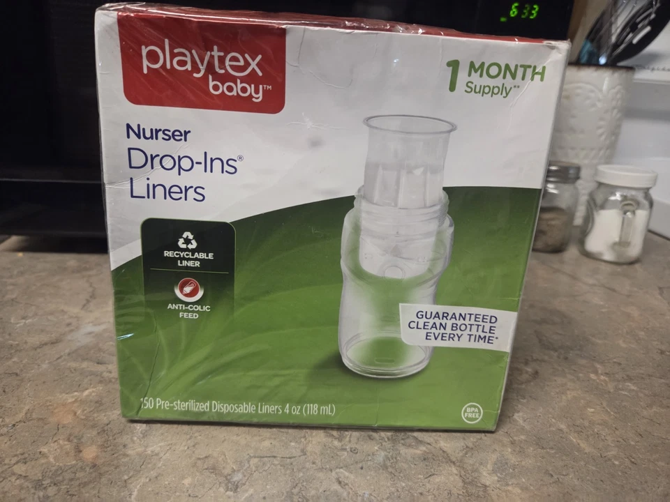 Вставные вкладыши Playtex Baby Nurser 150 штук коробка 4 унции поставка 1 месяц НОВЫЕ - Изображение 1 из 1