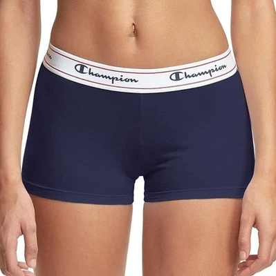 Champion Women's Heritage Boy Short Underwear, Dark Blue, Small - Image 1 of 3