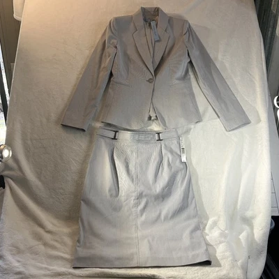 Antonio Melani Tyler Jacket Blazer & Lita Skirt Size 4 Stripe Aluminum Urban - Image 1 of 4