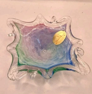 Ciotola multicolore in vetro stile Murano vintage - Foto 1 di 12