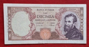 Numismatica Banconota 10000 LIRE MICHELANGELO - Picture 1 of 3
